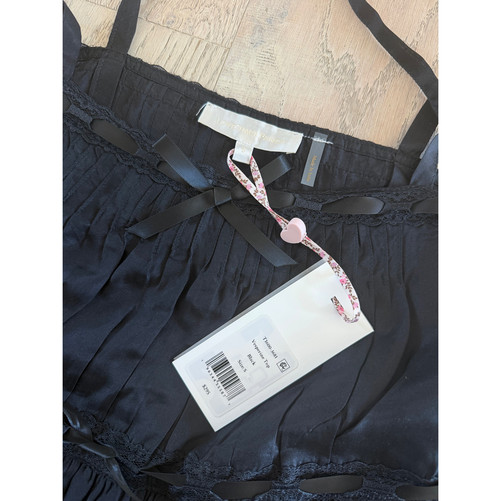 LoveShackFancy Black Vesperine Top - Picture 2 of 4